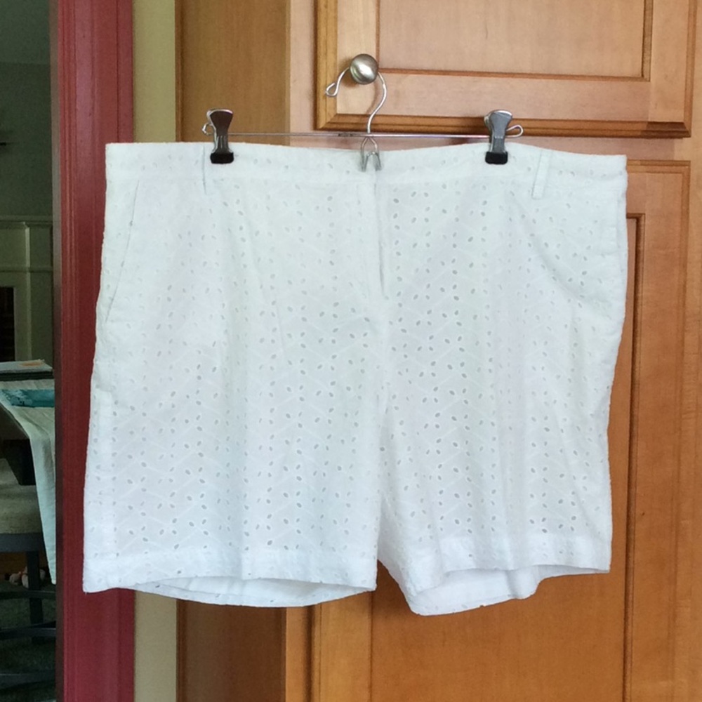 Classic White Izod Eyelet Shorts
